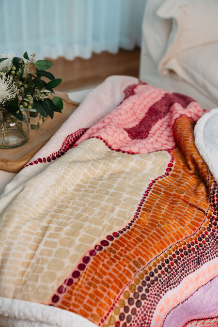 Birarr (Land Desert) Sherpa Throw Blanket (150cm x 200cm)