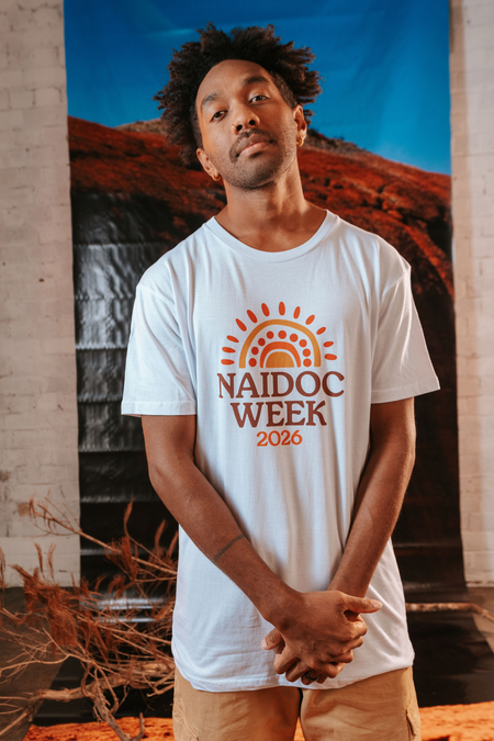 Core NAIDOC Week 2026 White Cotton Crew Neck Unisex T-Shirt