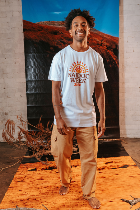 Core NAIDOC Week 2026 White Cotton Crew Neck Unisex T-Shirt