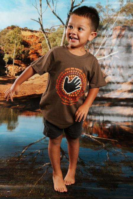 Pride And Purpose NAIDOC Week 2026 Walnut Cotton Premium Kids T-Shirt
