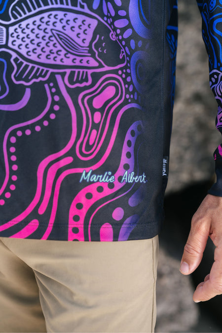 Night Fishing UPF50+ Unisex Long Sleeve Polo Shirt