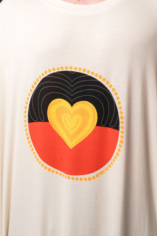 Proud Heart (Bone) Bamboo Oversized Sleep Tee