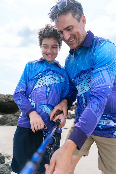 Whale Dreaming UPF50+ Unisex Long Sleeve Polo Shirt
