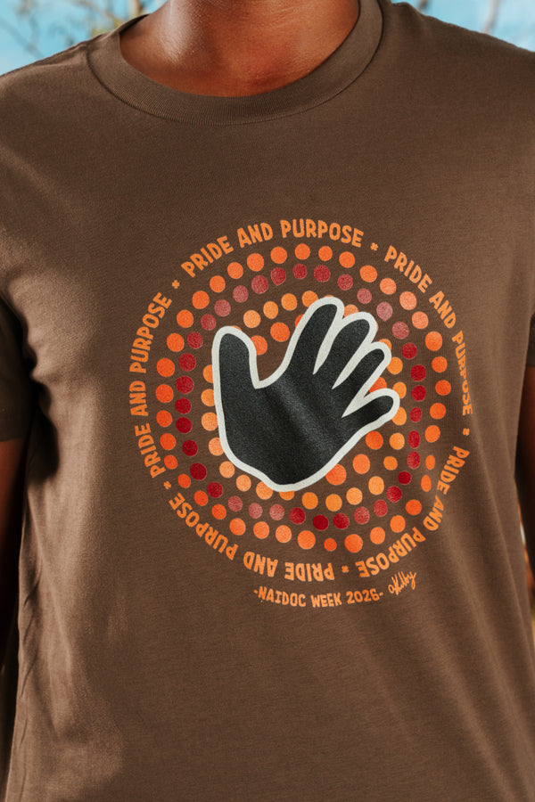 Pride And Purpose NAIDOC Week 2026 Walnut Cotton Premium Kids T-Shirt