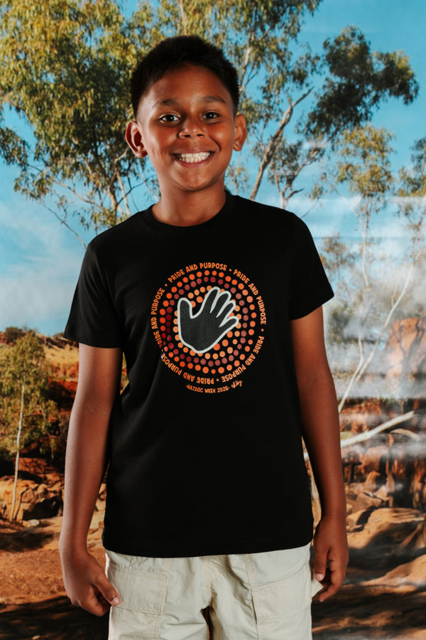 Pride And Purpose NAIDOC Week 2026 Black Cotton Premium Kids T-Shirt