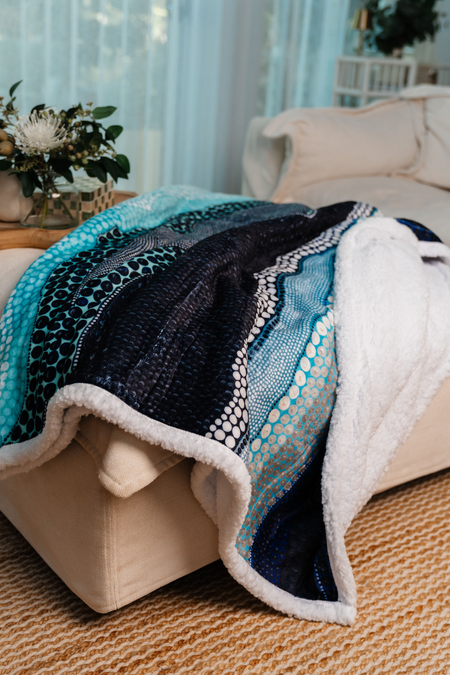 Garra-Goon (Ocean) (No.2) Sherpa Throw Blanket (150cm x 200cm)
