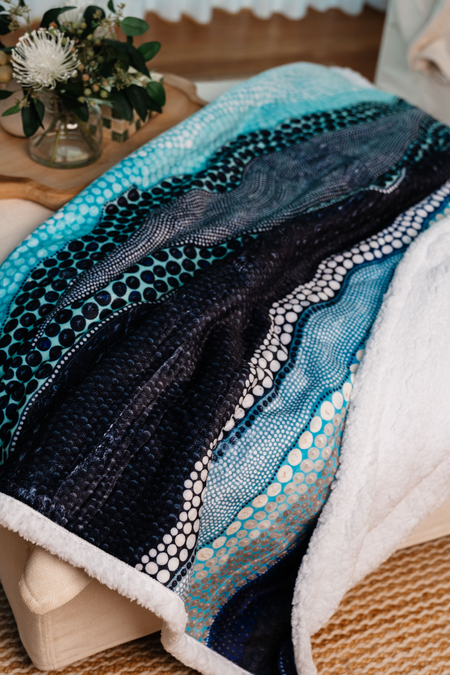 Garra-Goon (Ocean) (No.2) Sherpa Throw Blanket (150cm x 200cm)