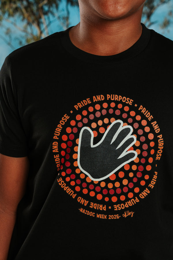 Pride And Purpose NAIDOC Week 2026 Black Cotton Premium Kids T-Shirt