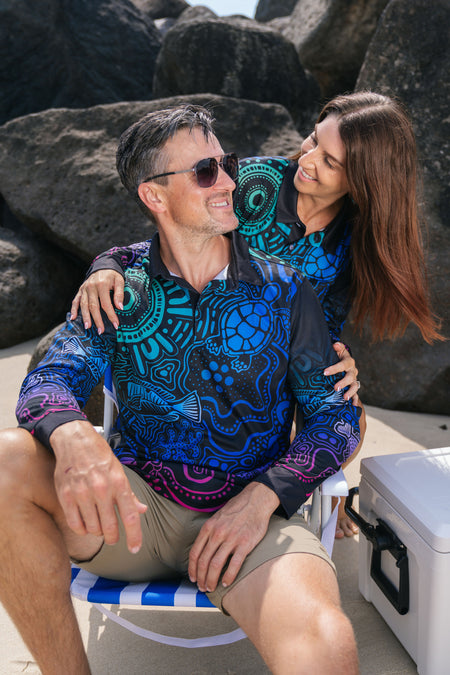 Night Fishing UPF50+ Unisex Long Sleeve Polo Shirt