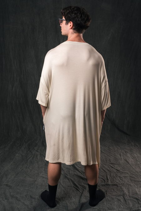 Proud Heart (Bone) Bamboo Oversized Sleep Tee