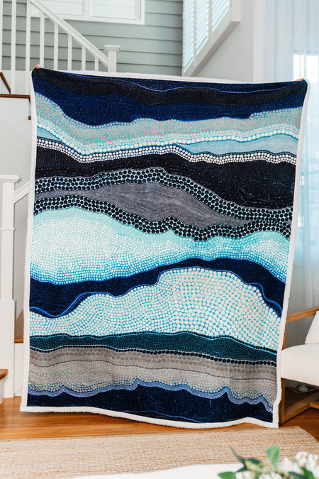 Garra-Goon (Ocean) (No.2) Sherpa Throw Blanket (150cm x 200cm)