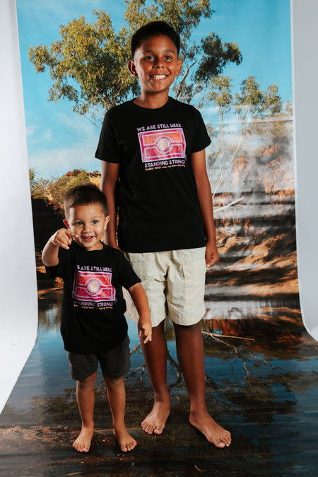 We Are Still Here NAIDOC Week 2026 Black Cotton Crew Neck Kids T-Shirt