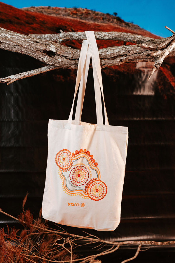 Standing Strong NAIDOC 2026 Khaki Long Handle Cotton Tote Bag