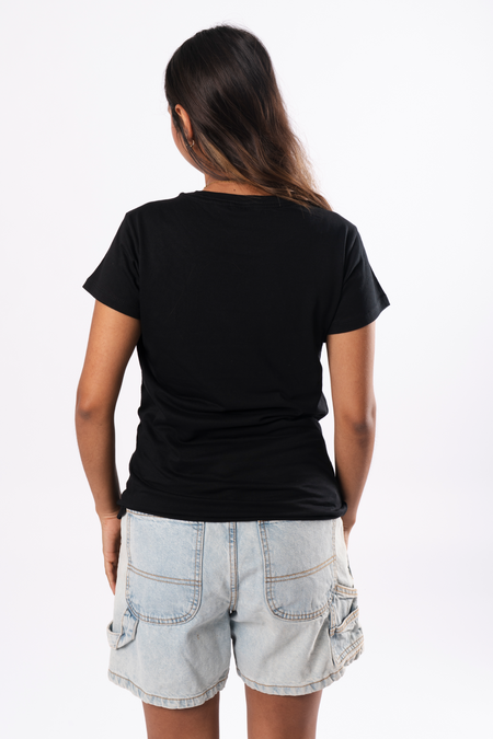 Wumbi Black Cotton Everyday Womens T-Shirt