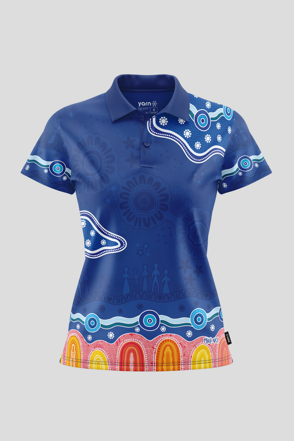 (Bulk) Built On Strong Shoulders Essence NAIDOC 2026 Women's Fitted Polo Shirt