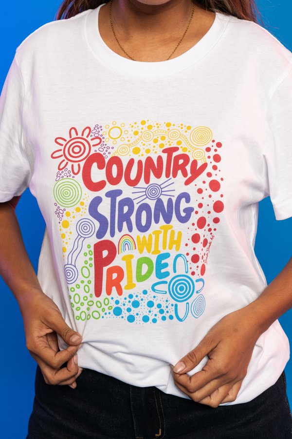 Country Strong With Pride White Cotton Everyday Women's T-Shirt
