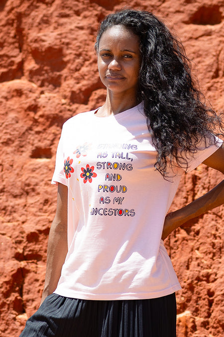 Standing Proud Pink Cotton Crew Neck Women's T-Shirt