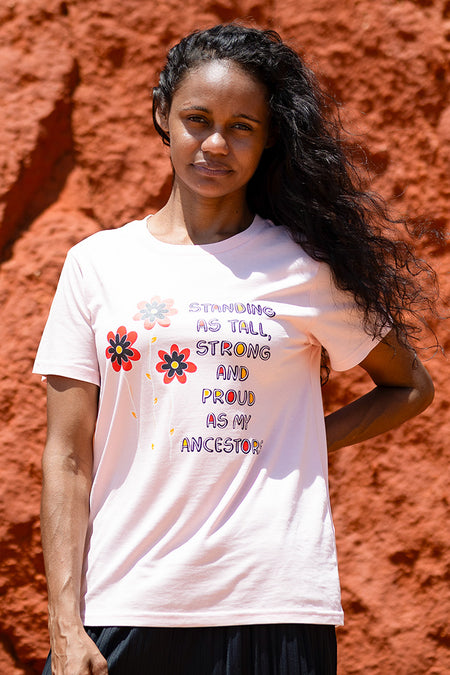 Standing Proud Pink Cotton Crew Neck Women's T-Shirt