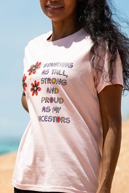 Standing Proud Pink Cotton Crew Neck Women's T-Shirt