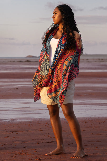 Wurung (Branches) Rectangle Chiffon Scarf