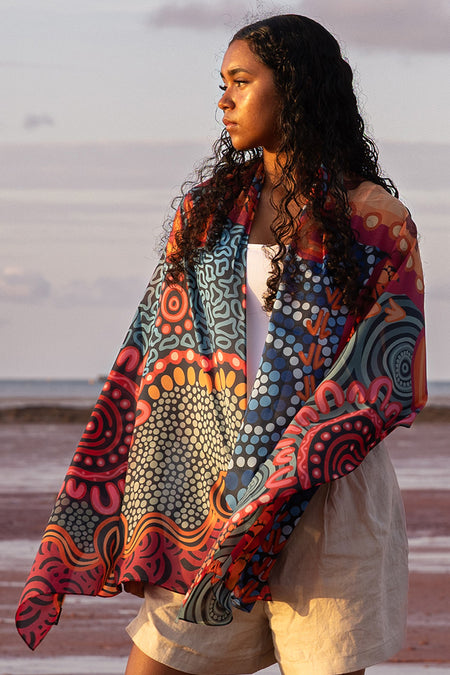 Wurung (Branches) Rectangle Chiffon Scarf