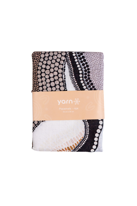 Warlangen (First Rain Storm) Linen Blend Placemat (4 Pack)