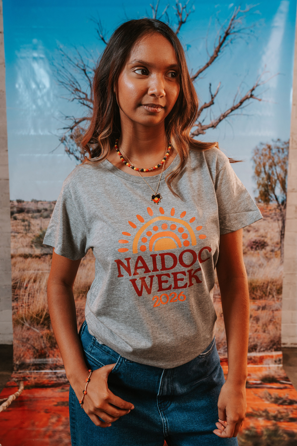 (Bulk) Core NAIDOC Week 2026 Grey Marle Cotton Everyday Women's T-Shirt