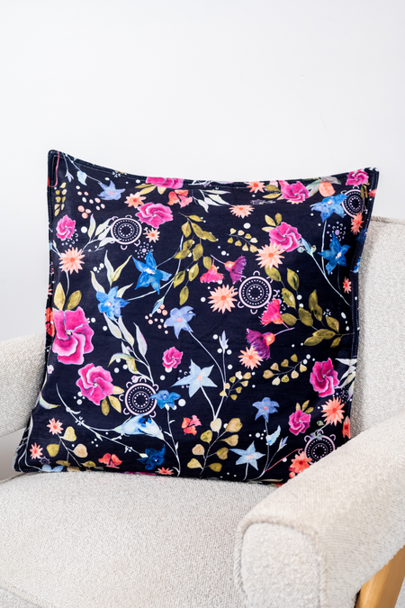 Midnight Bouquet Cushion Cover (53cm x 53cm)
