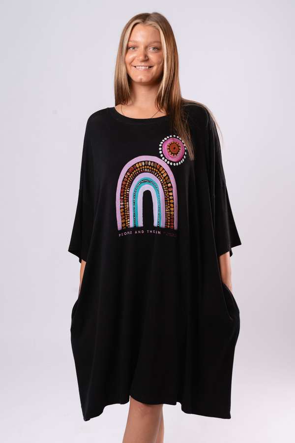 People And The Sun Bamboo Oversized Sleep Tee