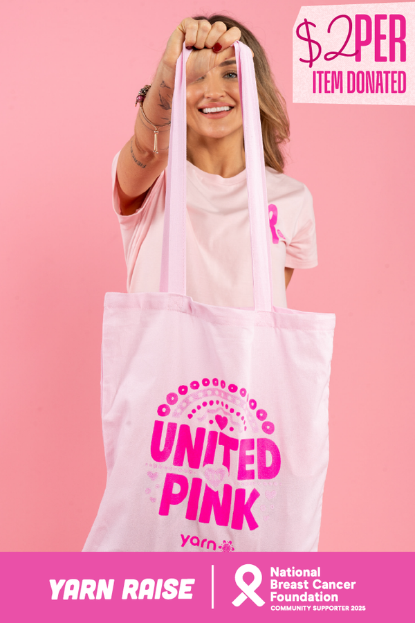 United In Pink Pink Long Handle Cotton Tote Bag