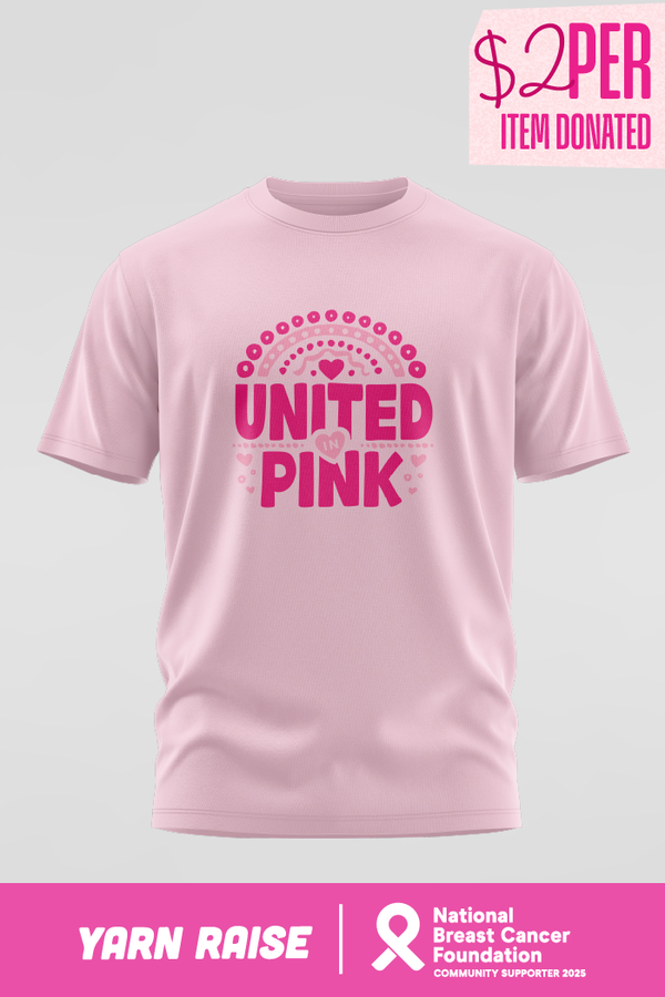 United In Pink Pink Cotton Crew Neck Kids T-Shirt