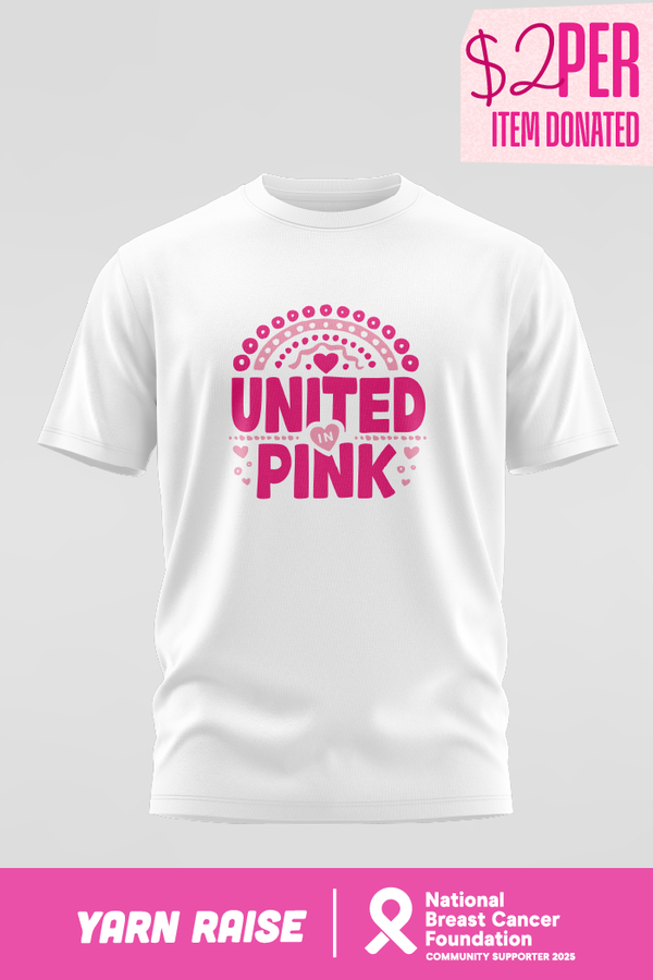 United In Pink White Cotton Crew Neck Kids T-Shirt