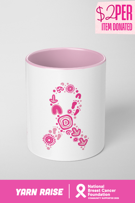 Sacred Women's Way Ribbon (White) Ceramic Coffee Mug