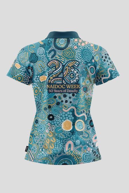 (Bulk) Moorditj Koorliny (Strong Journey) NAIDOC 2026 Women's Fitted Polo Shirt