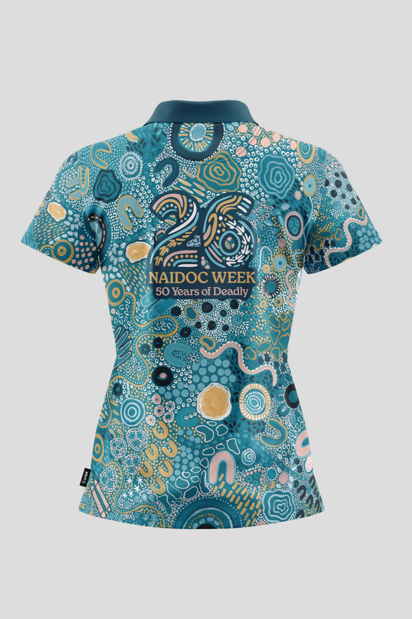 (Bulk) Moorditj Koorliny (Strong Journey) NAIDOC 2026 Women's Fitted Polo Shirt