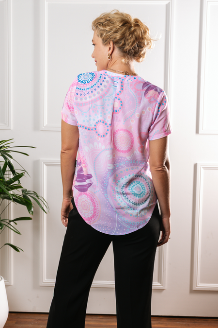 Paths That Brought Us Here NAIDOC 2026 V Neck Women's Short Sleeve Blouse