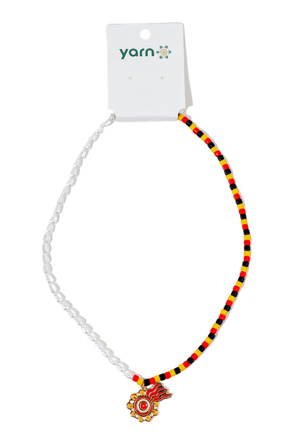 Keep The Fire Burning! Beaded Pearl Necklace