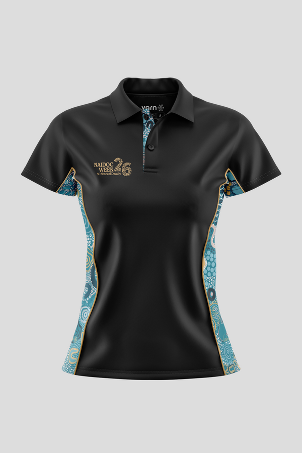 Moorditj Koorliny (Strong Journey) NAIDOC 2026 Bamboo (Simpson) Women's Fitted Polo Shirt