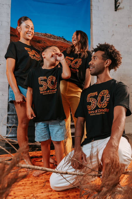 50 Years of Deadly NAIDOC Week 2026 Black Cotton Crew Neck Women's T-Shirt