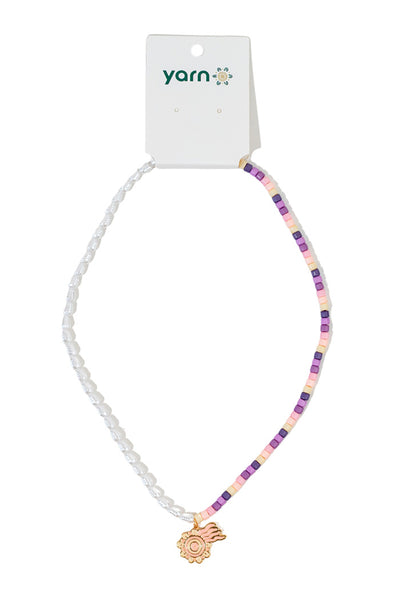 Keep The Fire Burning! NAIDOC 2024 Mauve & Pink Beaded Pearl Necklace