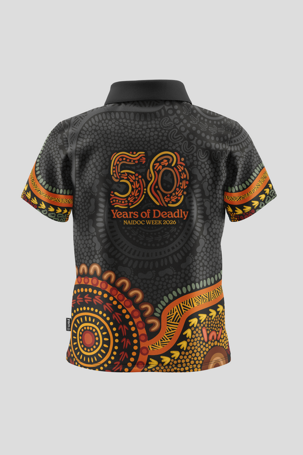 50 Years of Deadly NAIDOC 2026 Kids Polo Shirt