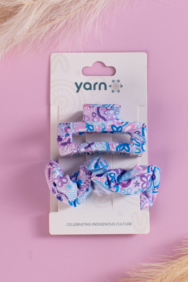 Mother Nature Scrunchie & Square Claw Clip