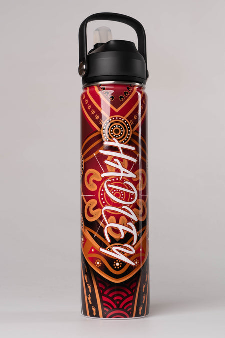 Maroon Warrior Insulated Stainless Steel Personalised Drink Bottle