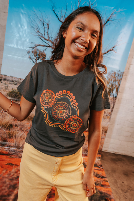 Standing Strong NAIDOC Week 2026 Charcoal Cotton Everyday Women's T-Shirt
