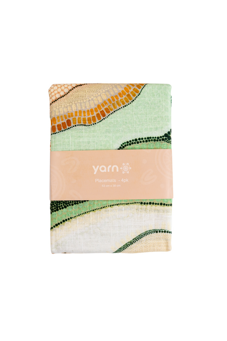 Coastal Yooroorroom (Scrub Country) Linen Blend Placemat (4 Pack)