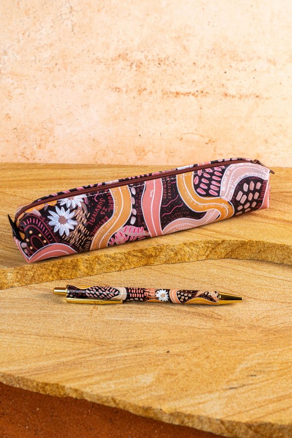 Still Deadly NAIDOC 2026 Small Rectangular Pencil Case with Steel Pen