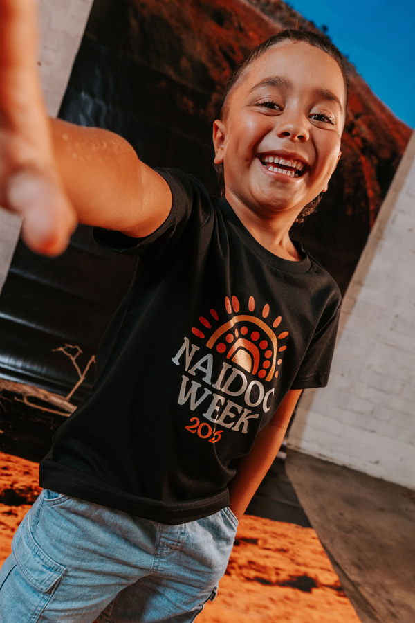 Core NAIDOC Week 2026 Black Cotton Crew Neck Kids T-Shirt