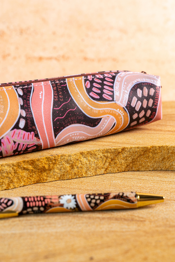 Still Deadly NAIDOC 2026 Small Rectangular Pencil Case with Steel Pen