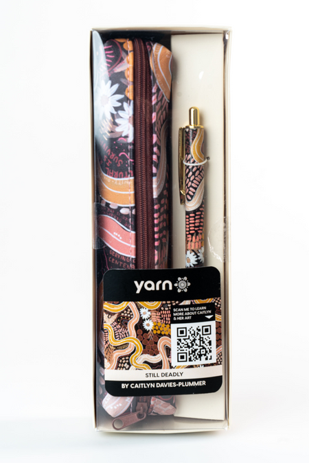 Still Deadly NAIDOC 2026 Small Rectangular Pencil Case with Steel Pen