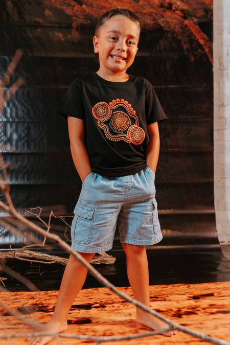 Standing Strong NAIDOC Week 2026 Black Cotton Premium Kids T-Shirt